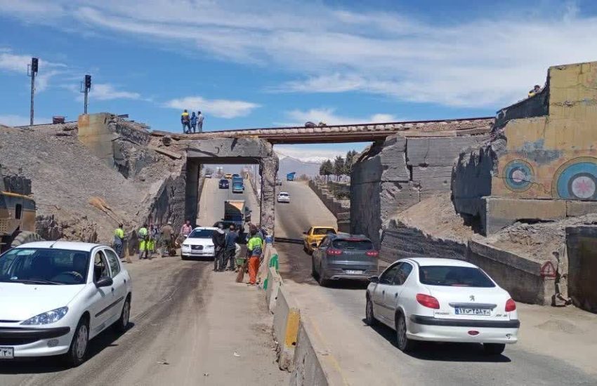 مراحل پایانی بازسازی پل راه آهن چهارباغ