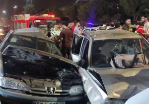 برخورد کامیون با چند سواری در کرج